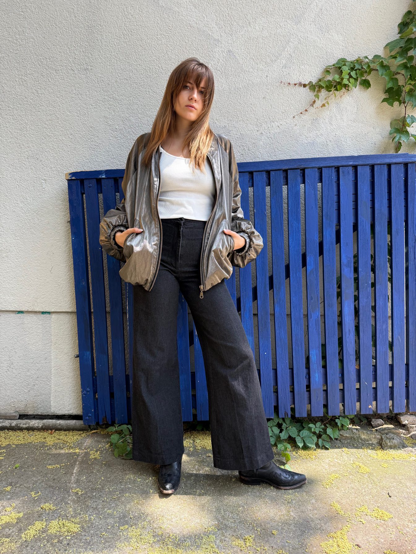 Blouson aus veganem dünnen Leder – Bild 2