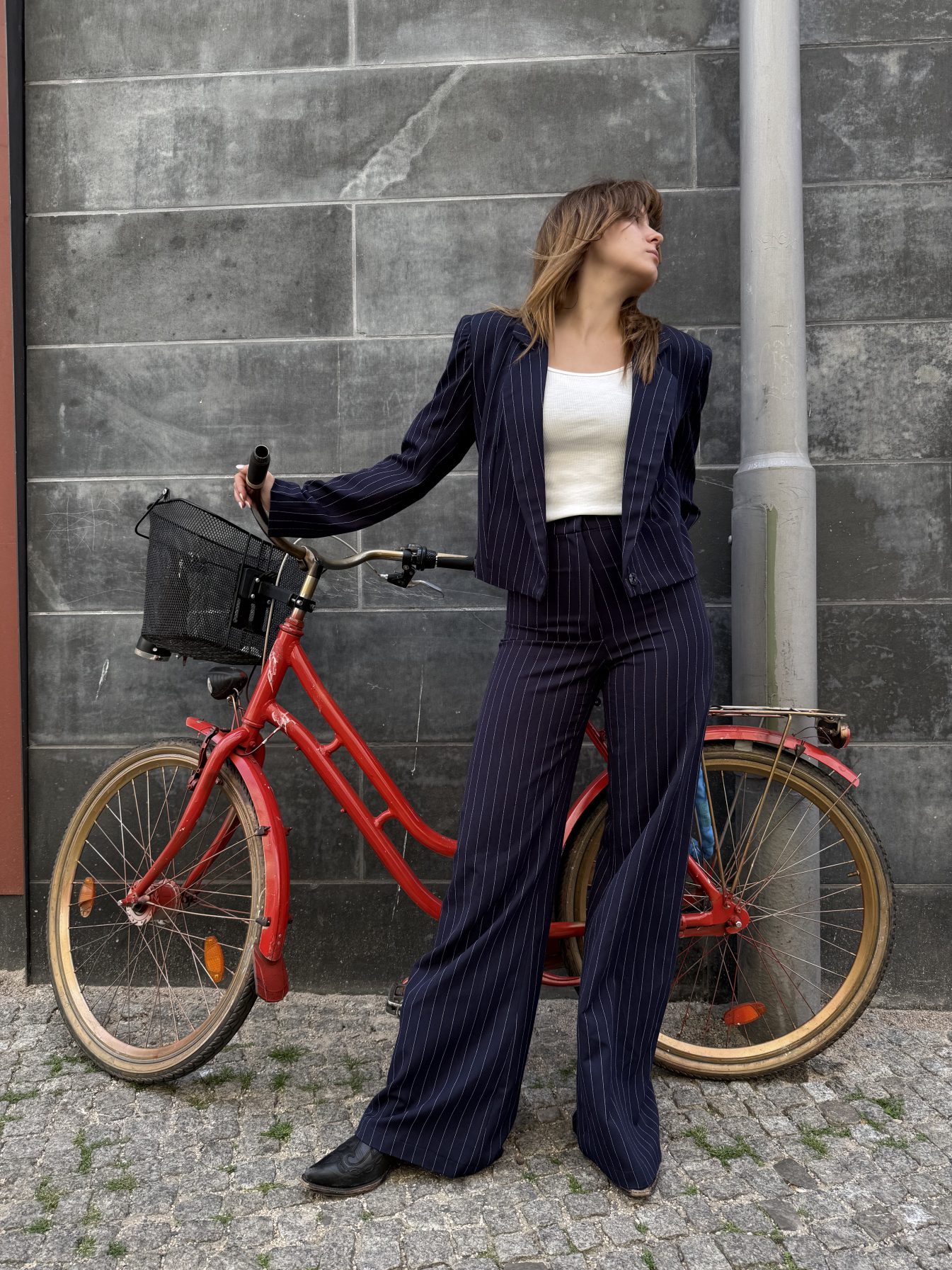 Blazer cropped Nadelstreifen