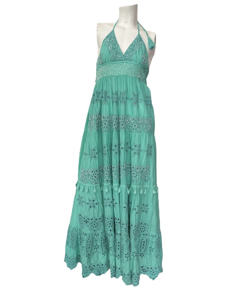 Special Offer - Boho Kleid Grün lang - limited