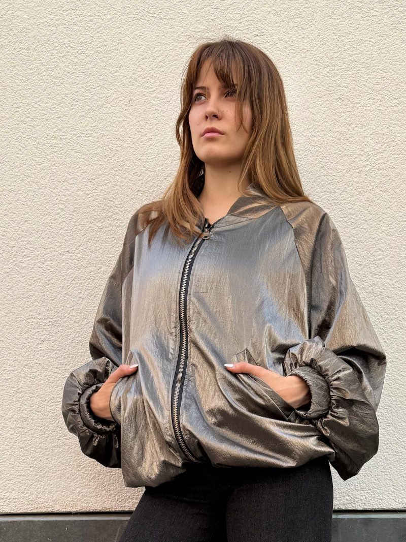 Blouson aus veganem dünnen Leder