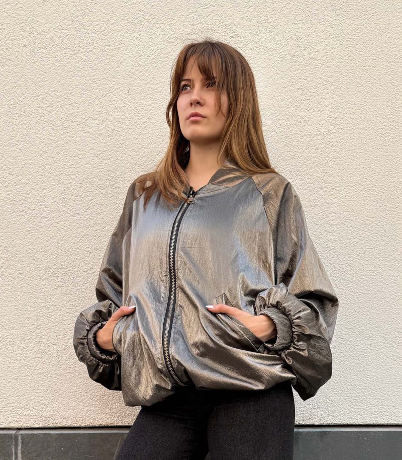 Blouson aus veganem dünnen Leder