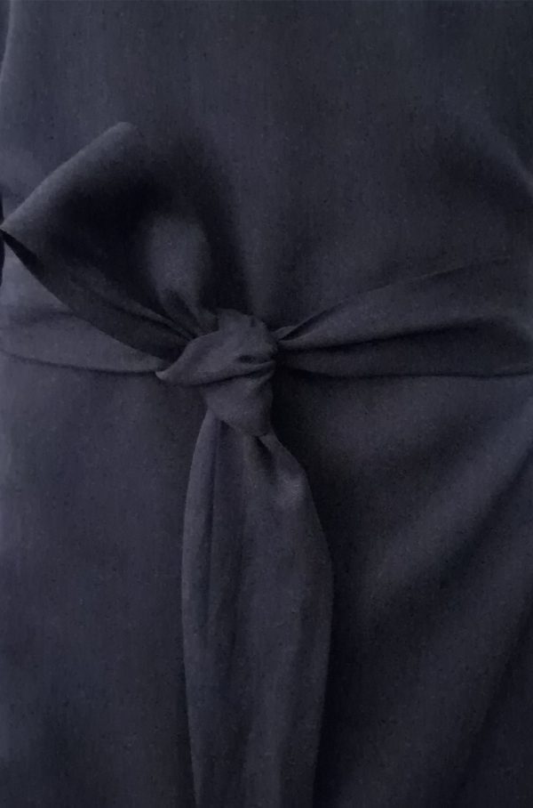 Wickelkleid Maxi mit seitlichen Schlitzen und Taschen 11 black