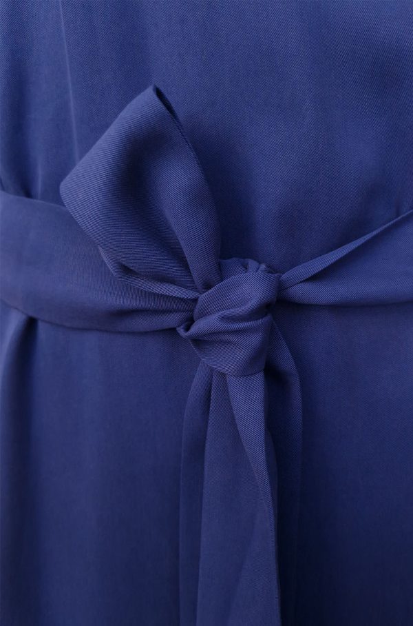 Wickelkleid Maxi mit seitlichen Schlitzen und Taschen 13 blau 2