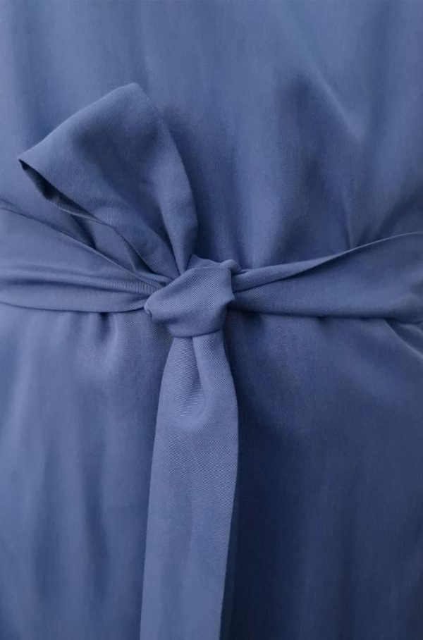 Wickelkleid Maxi mit seitlichen Schlitzen und Taschen 12 blau