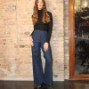 Marlene flared Jeans high waist dunkelblau
