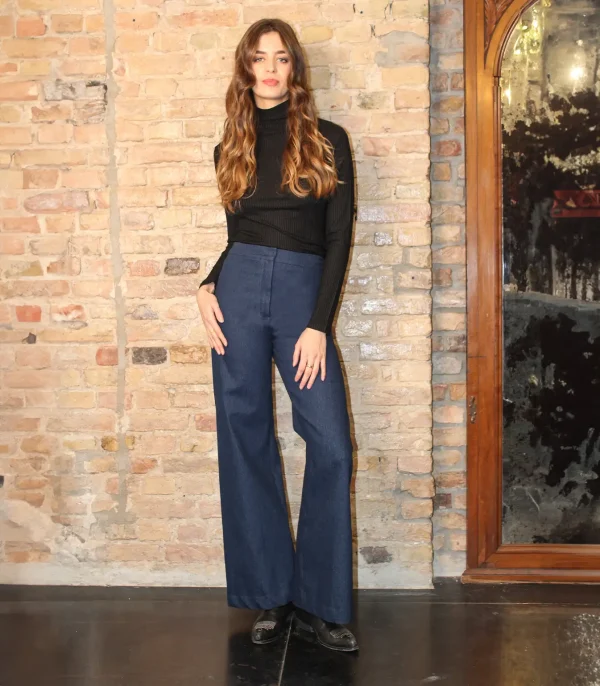 Marlene flared Jeans high waist dunkelblau
