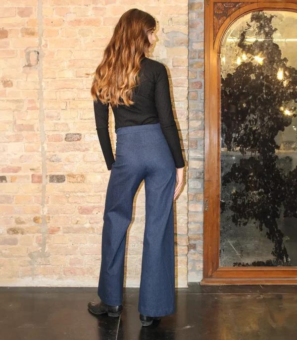 Marlene flared Jeans high waist dunkelblau
