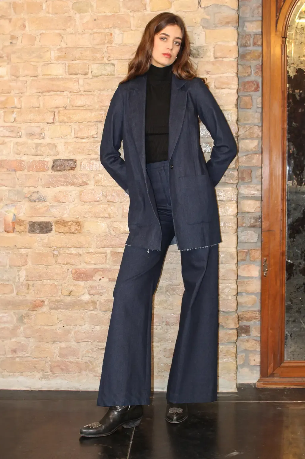 Blazer Boyfriendstyle Denim dunkelblau