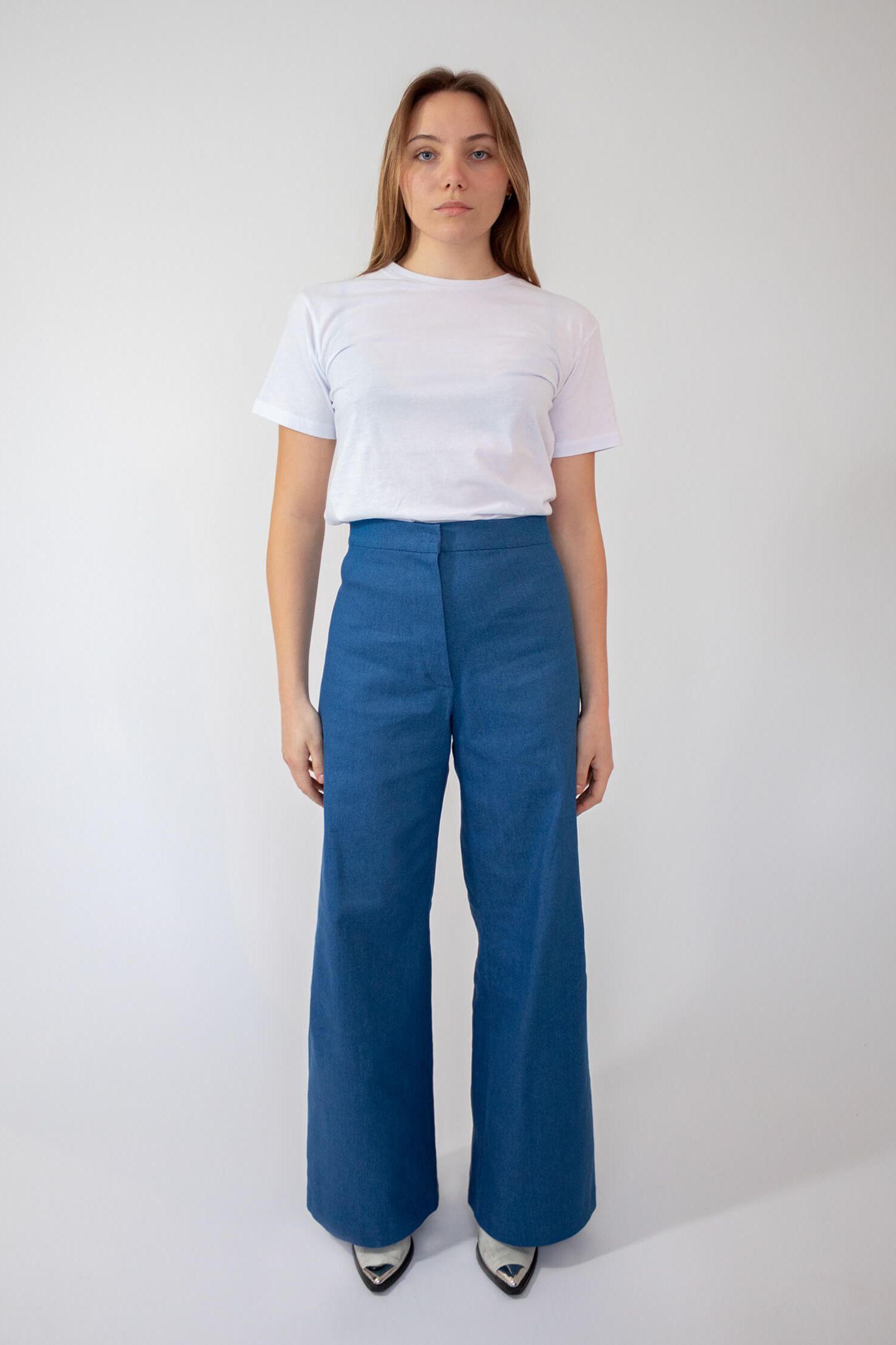 Marlene flared Jeans high waist hellblau