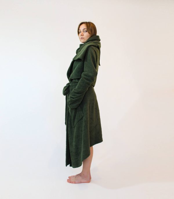 schalkragenbademantel 8am lang darkgreen 04