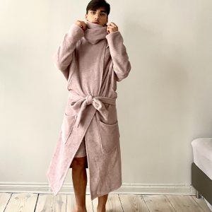 Schalkragen Bademantel lang unisex