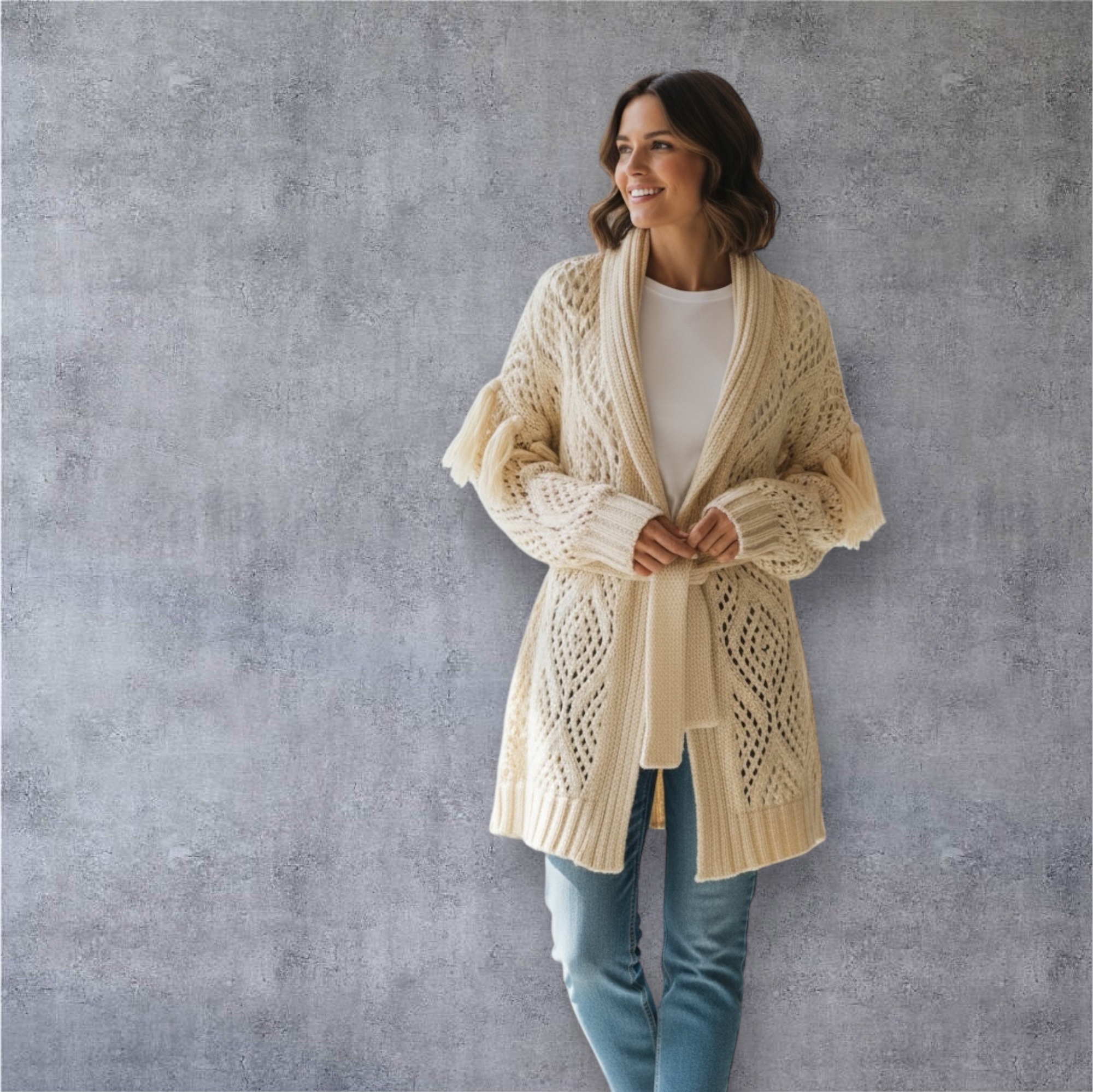 Kuschlige Strickjacke 1 Dixie Strickjacke Boheme Fransen RAU Berlin Boutique