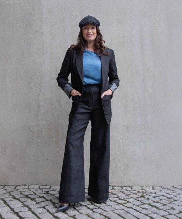 Blazer Boyfriendstyle Denim Black 3 rau berlin marlene blazer boyfriend cropped shirt sabine vitua 27