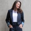 Blazer cropped Denim dunkelblau RAU Berlin