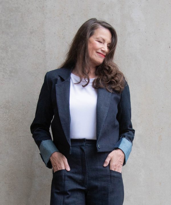 Blazer Cropped Denim 2 Blazer cropped Denim dunkelblau RAU Berlin