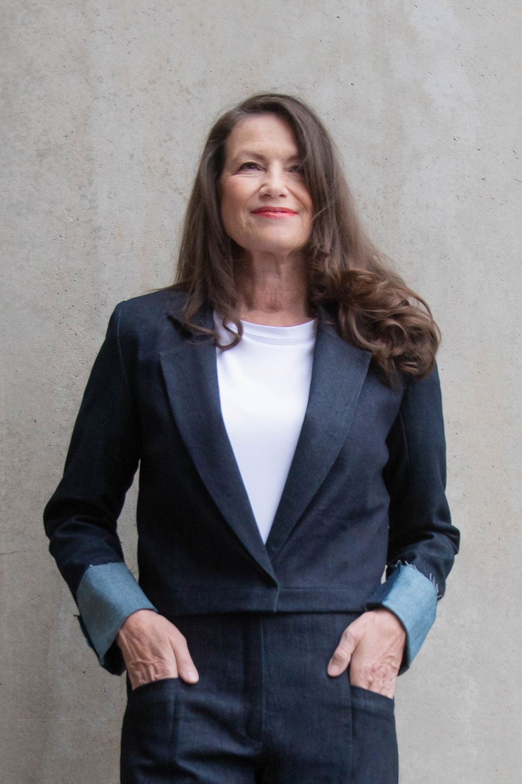 Blazer cropped Denim dunkelblau RAU Berlin