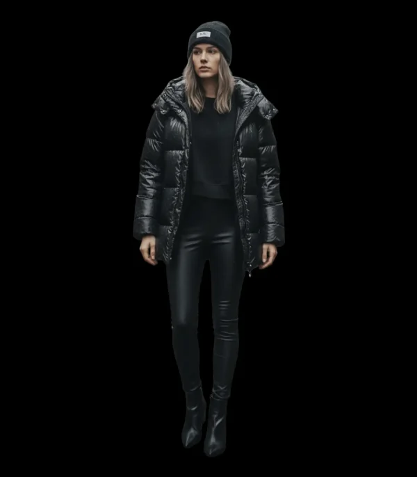 Cozy Puffer Coat mit Kapuze 2 rau berlin bootique black look parka black 02
