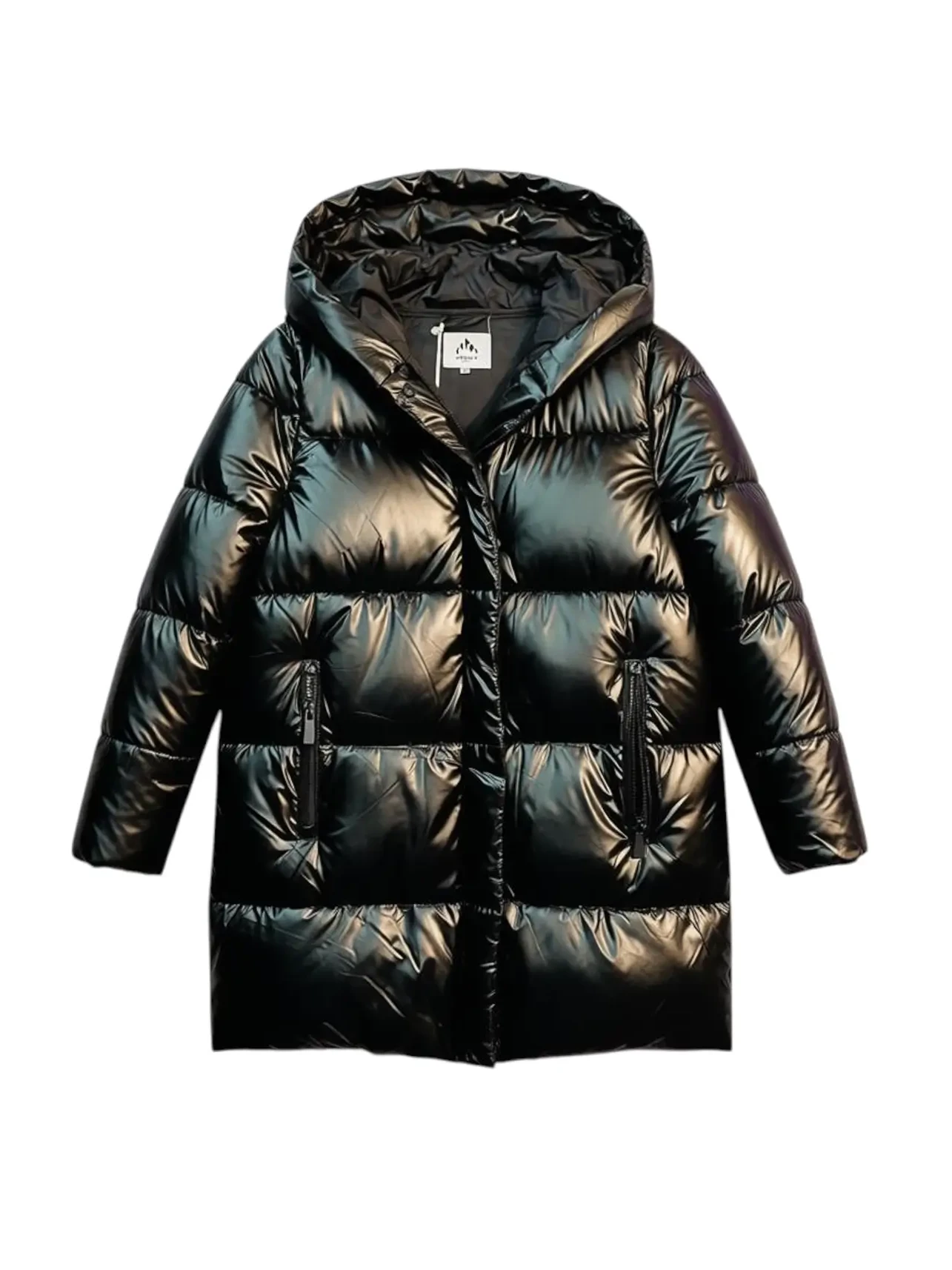 Schwarzer Parka mit Kaputze