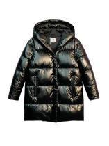 Schwarzer Parka mit Kaputze