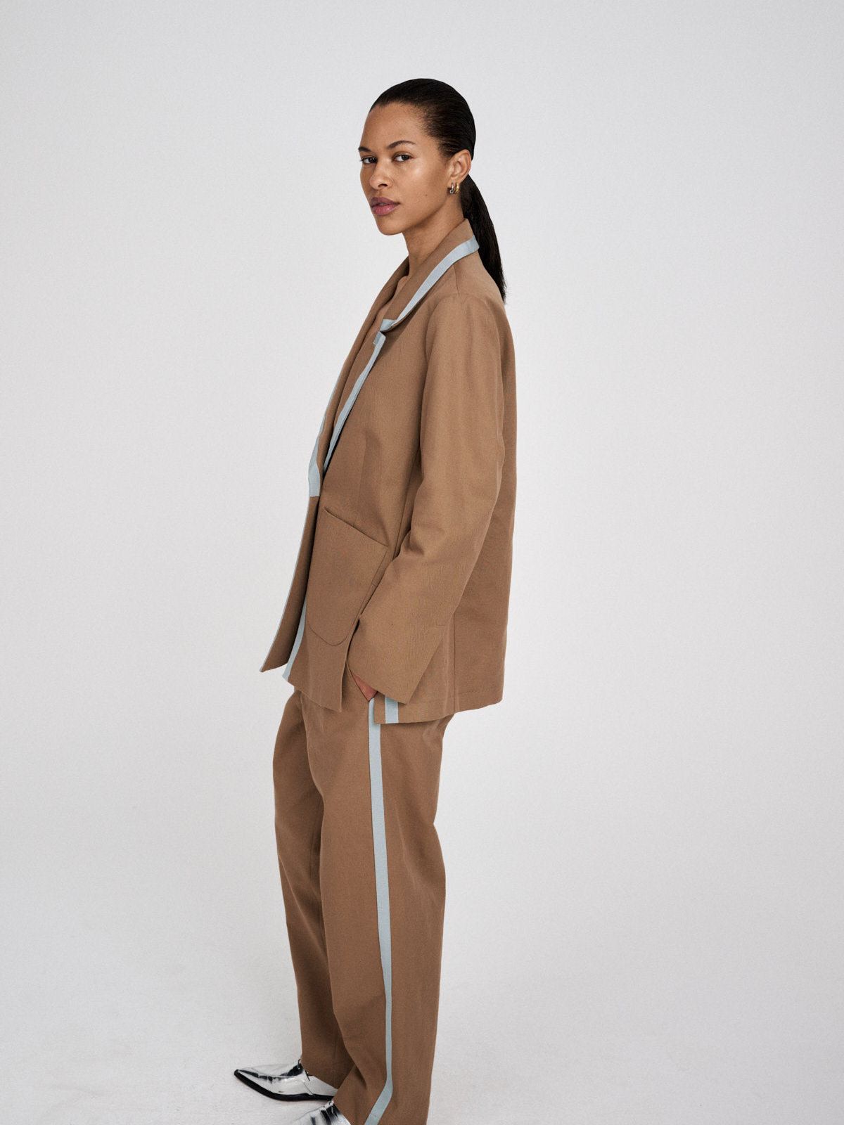 Loafer spitze Schuhe silber metallic Rabens Saloner