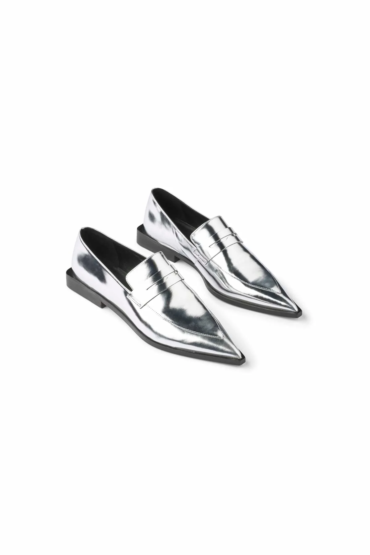 Loafer spitze Schuhe silber metallic Rabens Saloner 1 Loafer spitze Schuhe silber metallic Rabens Saloner
