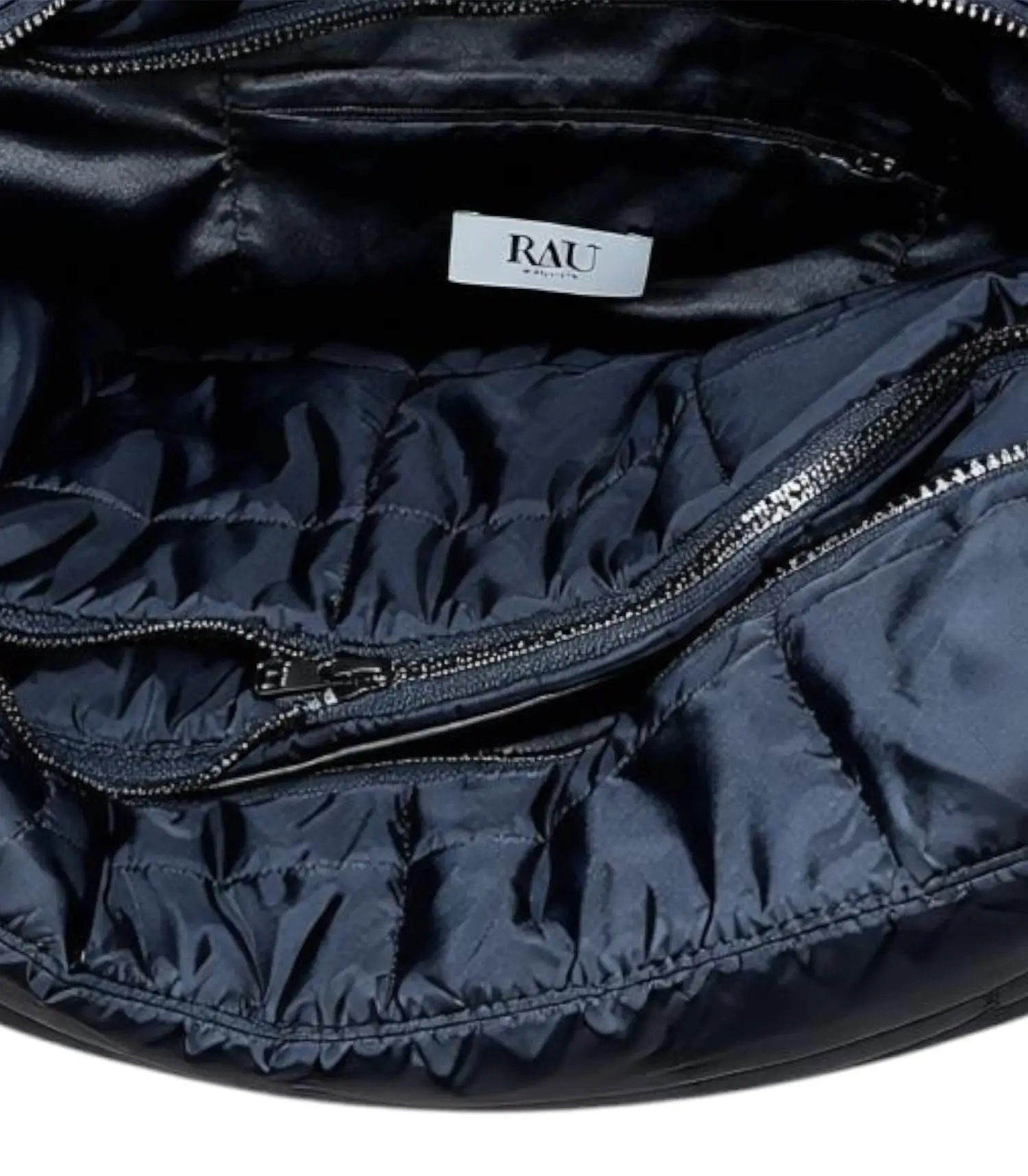 Puffer Moonbag Selene mit integrierter Laptoptasche von RAU Berlin 4 Puffer Moonbag Selene mit integrierter Laptoptasche schwarz innen von RAU Berlin