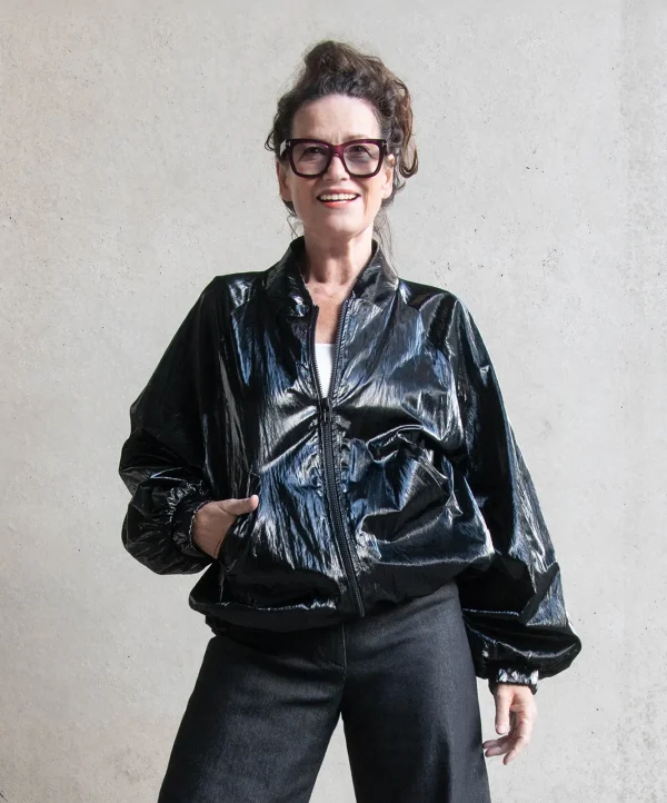 Blouson aus dünnem veganem Leder 1 RAU Berlin Blouson veganes Leder