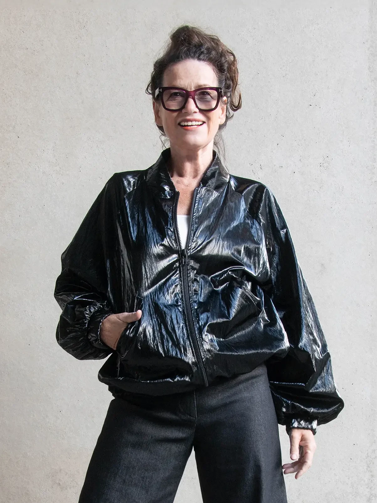 Blouson aus dünnem veganem Leder 6 RAU Berlin Blouson veganes Leder