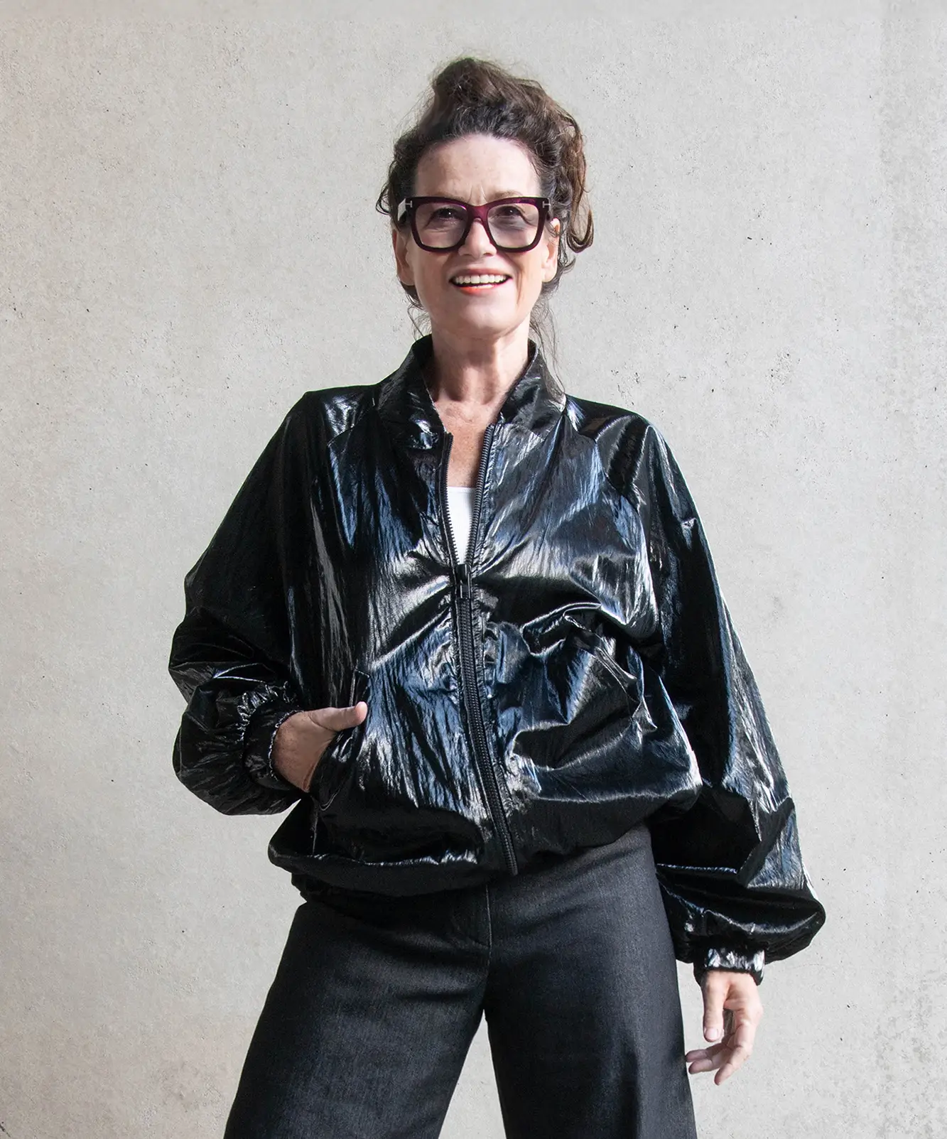 Blouson aus dünnem veganem Leder 1 RAU Berlin Blouson veganes Leder