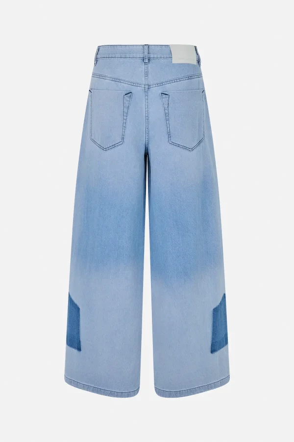 Light denim wide leg pants Lane Light washed denim 18
