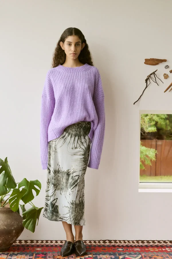 Open knit cosy sweater Hifa Lavender 3
