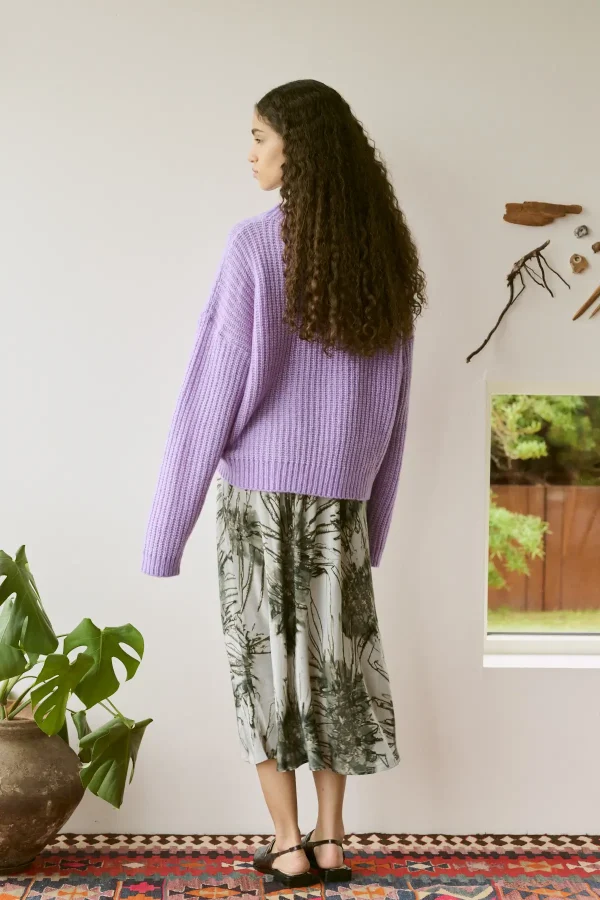 Open knit cosy sweater Hifa Lavender 4