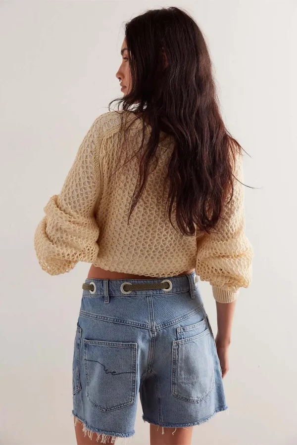 Moxie Barrel Jeans Shorts – Slouchy Denim Cut-Off Free People 2 free people moxie shorts truest blue 03