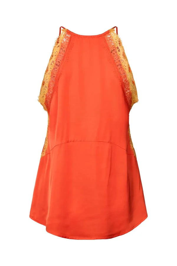 Contrast lace camisole top Soho Deep mandarin 2