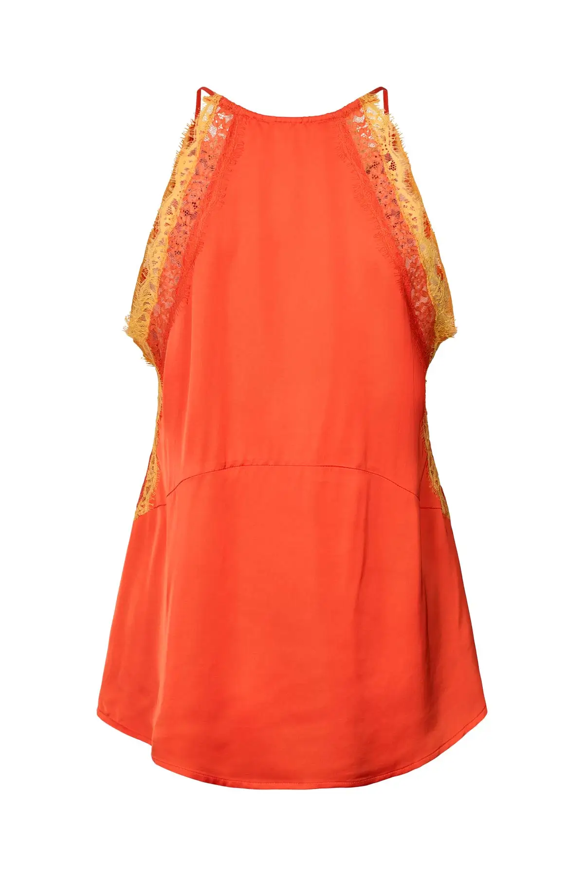 Top mit Spaghettiträgern 3 Contrast lace camisole top Soho Deep mandarin 2
