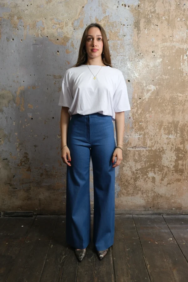 Marlene flared Jeans high waist hellblau 1 DSCF1184 scaled