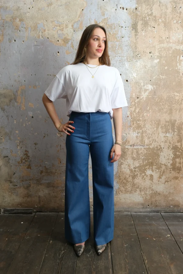 Marlene flared Jeans high waist hellblau 2 DSCF1188 scaled