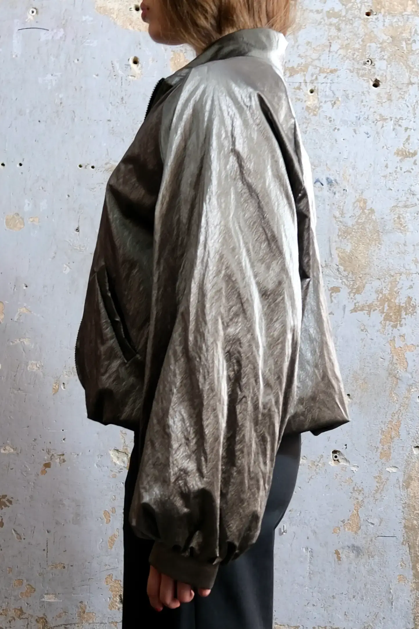 Blouson aus dünnem veganem Leder Bronze 7 DSCF1551