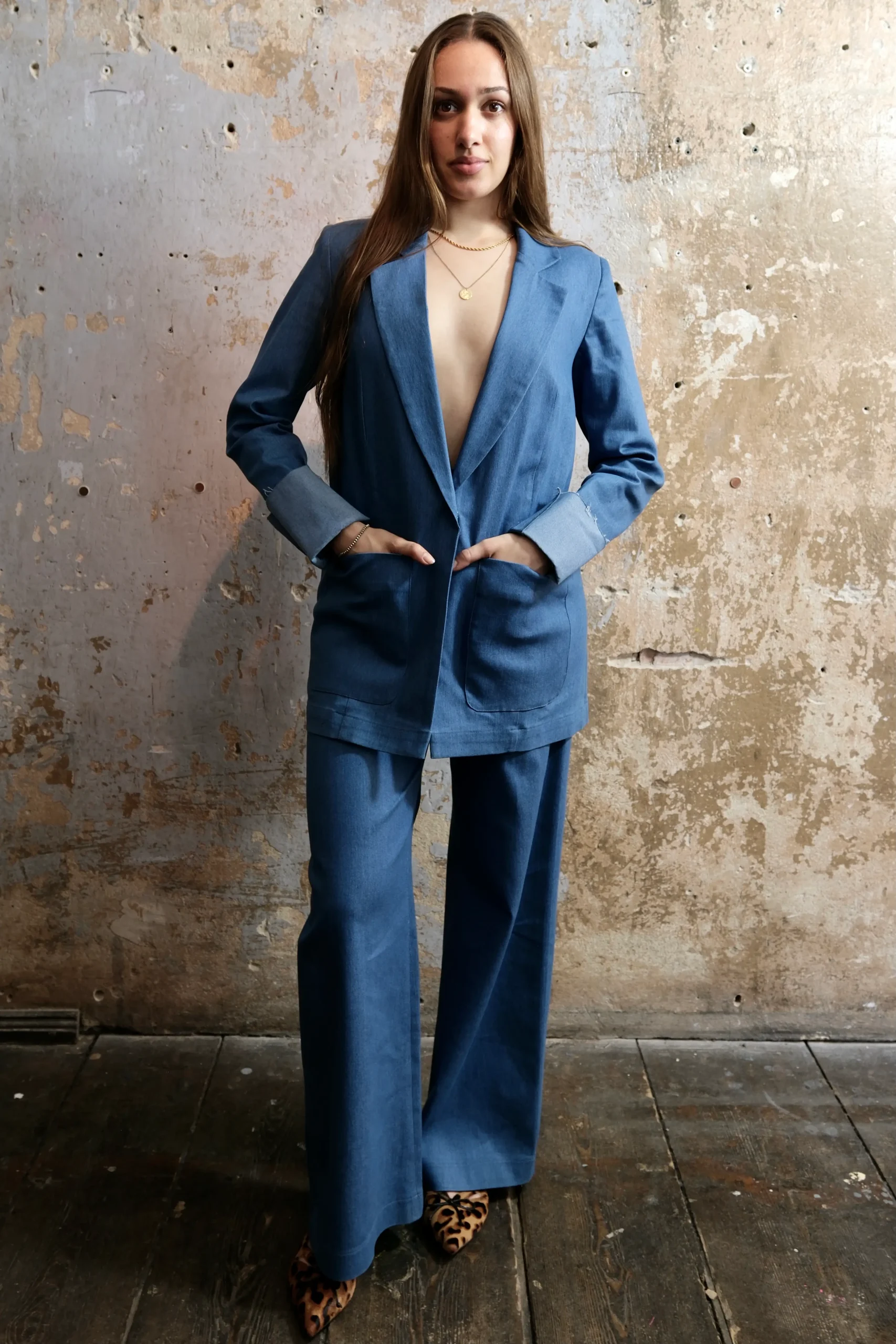 Blazer Boyfriend Style Denim hellblau 5 DSCF2116 scaled