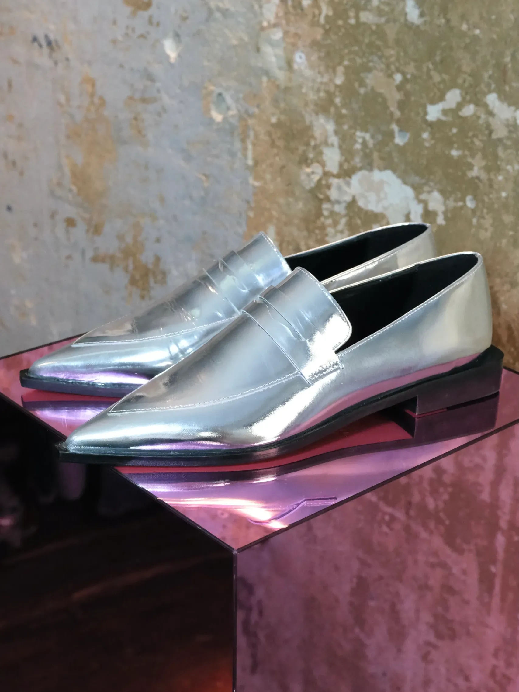 Loafer spitze Schuhe silber metallic Rabens Saloner 11 DSCF3560 scaled uai