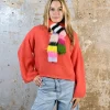 Hochwertiger bunter Wollschal Handmade Unikat