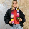Hochwertiger bunter Wollschal Handmade Unikat
