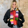 Hochwertiger bunter Wollschal Handmade Unikat