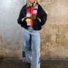 Hochwertiger bunter Wollschal Handmade Unikat
